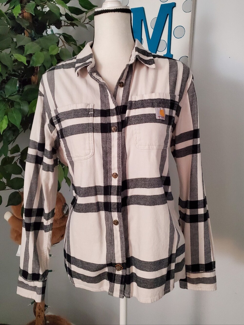 CARHARTT Rugged Flex Loose Fit Midweight Plaid Flannel M